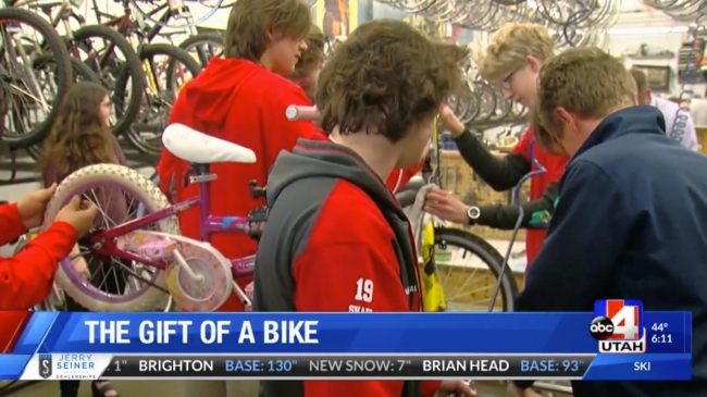 Utah students repair and share bicycles with refugee children